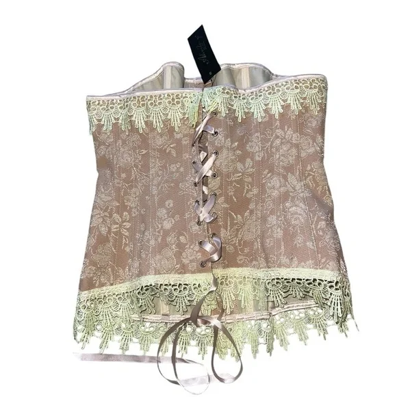 Peach & Cream  Corset Lace up Gothic Bustier - Picture 3 of 9